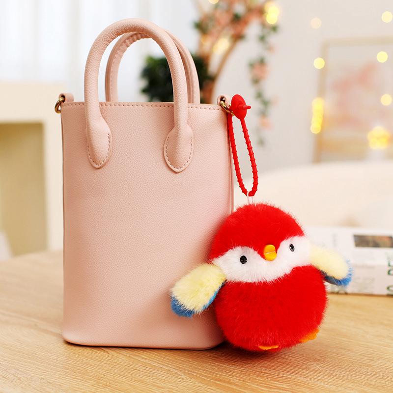 Charming Sparrow Bird Plush Pendant Keychain for Girls' Bags Ornaments