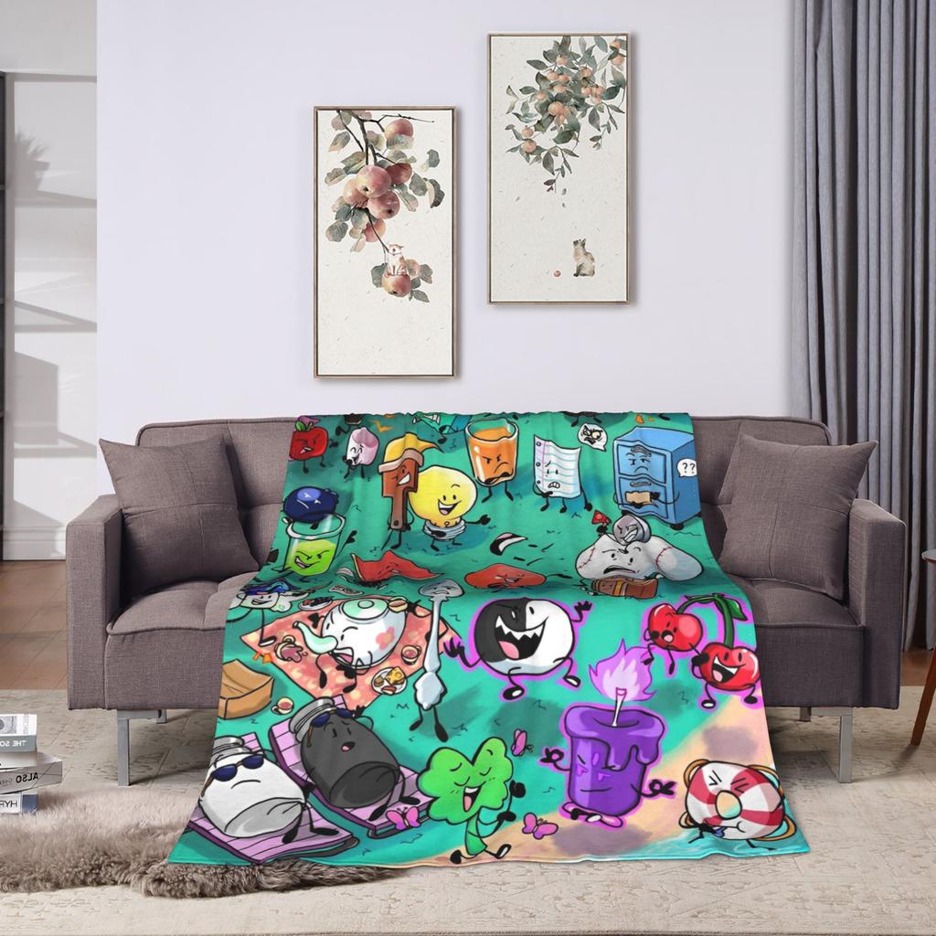 BFDI Inanimate Insanity Blankets Fleece Summer  Portable Warm Throw Blankets for Sofa Office Bedding Throws
