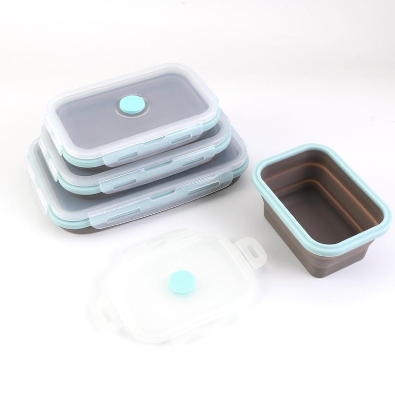 Foldable Silicone Lunch Box Set of 5 - Microwave & Portable Food Containers