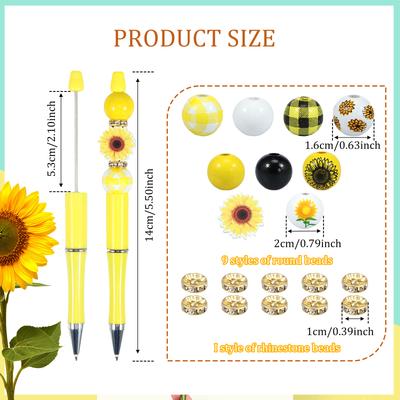 12 szt. Zestaw długopisów do nawlekania, różne plastikowe długopisy z koralikami z drewnianymi przekładkami 14 cm DIY Długopis kulkowy z czarnym wkładem dla dziecka do szkoły, do rękodzieła