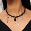 Gothic Letter Love Heart Pendants Choker Necklaces for Women Rivet Tassels Necklace Hip Hop Punk Jewelry Gifts