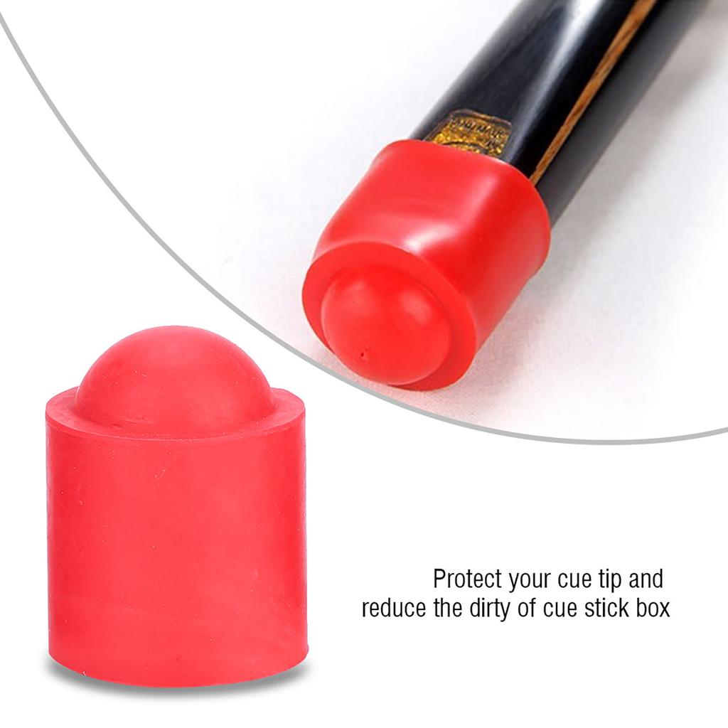 10pcs Pool Cue Tip Rubber Cover Billiards Cues Stick     Accessory (Black)
