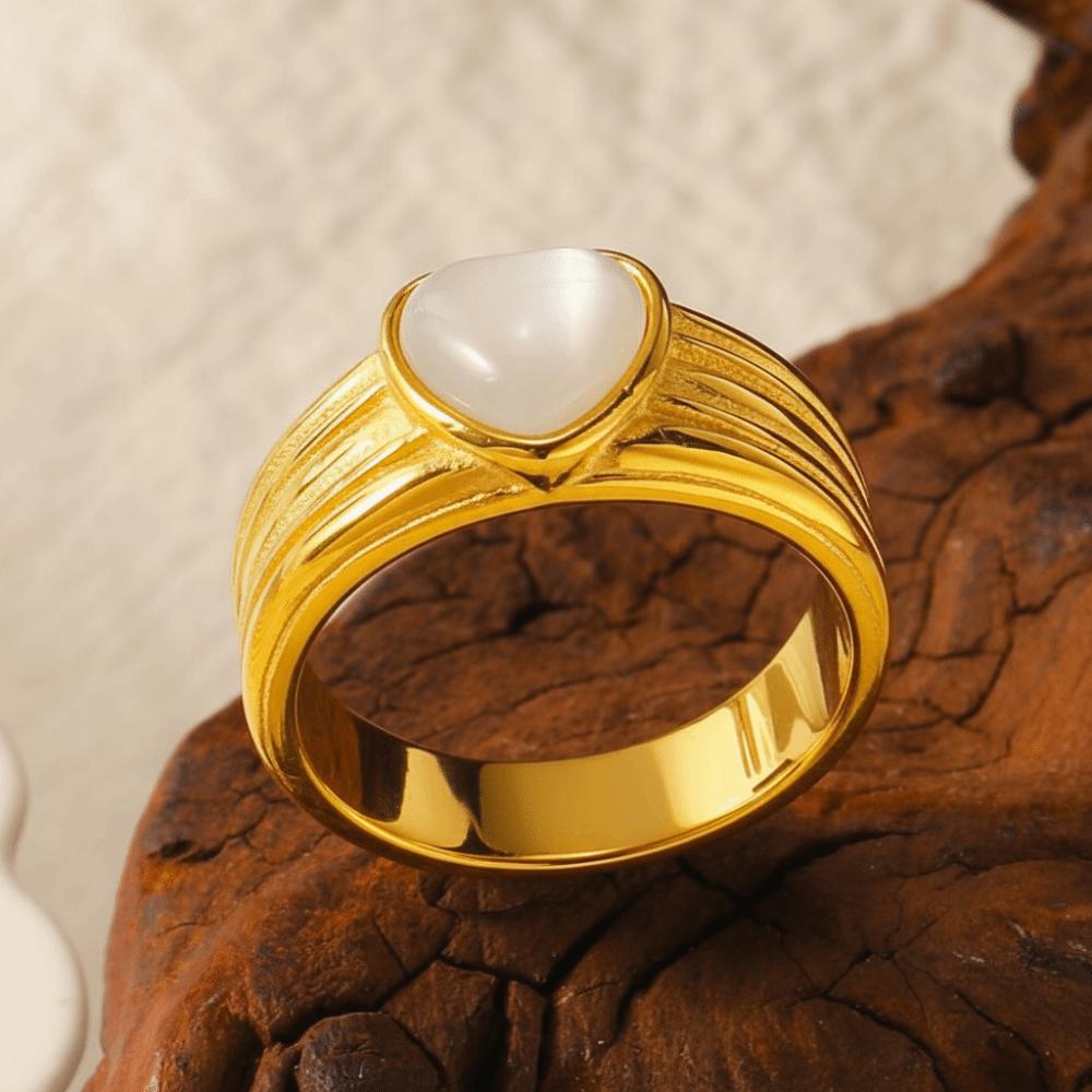 Jewelry Heart Ring Elegant Shell Ring Trendy Finger Ring  Hipster