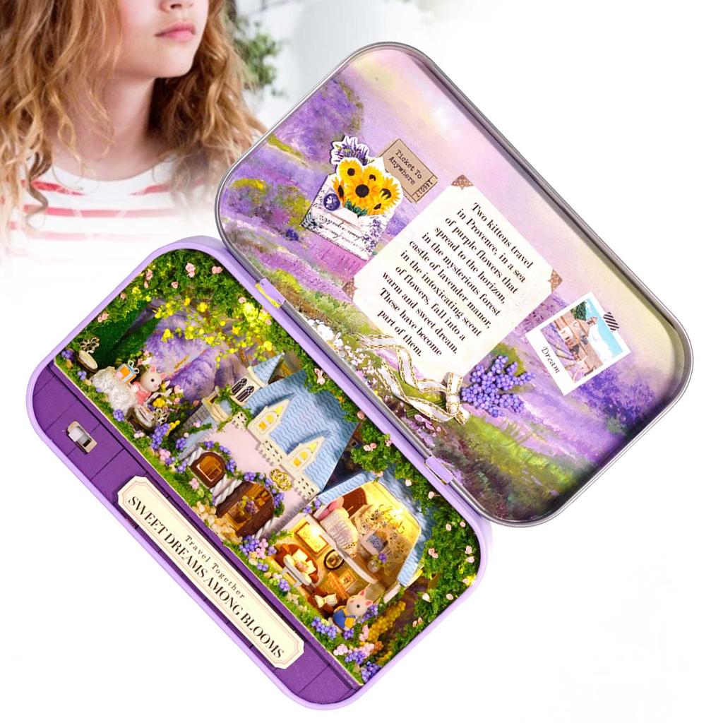 DIY Wooden Doll House Box Miniature Toy with LED Light Decoration Birthday Christmas Gift Toys for KidQ-010