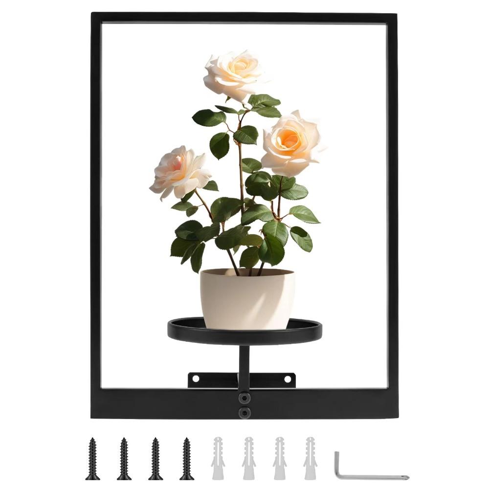 Stylish Metal Plant Wall Frame Black Wall Mounted Succulent Hanger For Home Decor