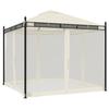 VidaXL Tonnelle avec parois en filet crème 2,93x2,93 m acier, tonnelle de jardin, tonnelle de patio, pavillon, tonnelle 368434