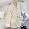 Off-White Women's Suit Jacket - Spring 2025 Korean Design, Trendy and Chic