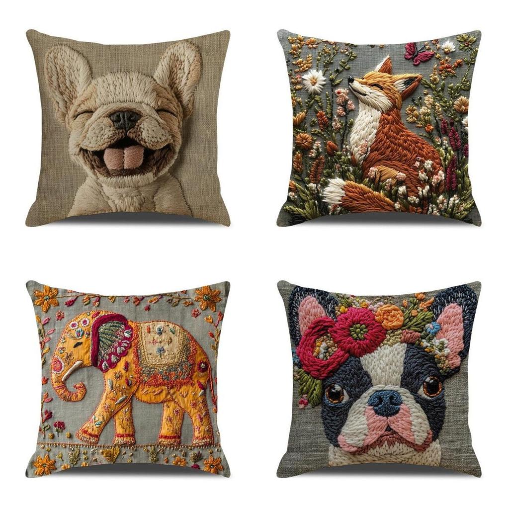 Retro Animal Print Pillow Cover, Home Living Room Sofa Pillowcase, Cushion