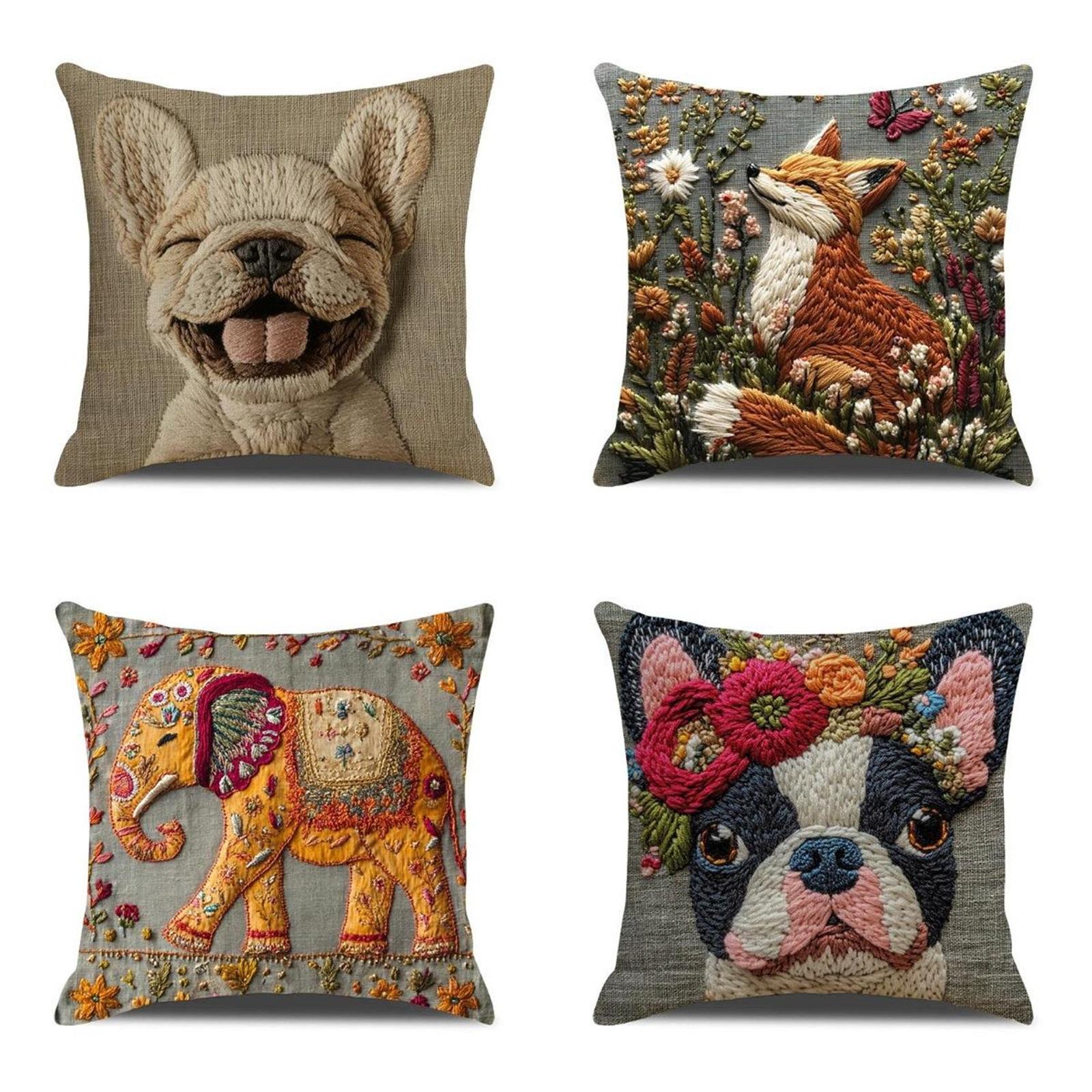 Ретро Наволочка с животным принтом, Наволочка для диванной подушки для дома и гостиной, Подушка