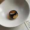 French Romantic Style Niche Design Temperament Blogger With High Sense Ring Retro Simple Resin Brown Ring