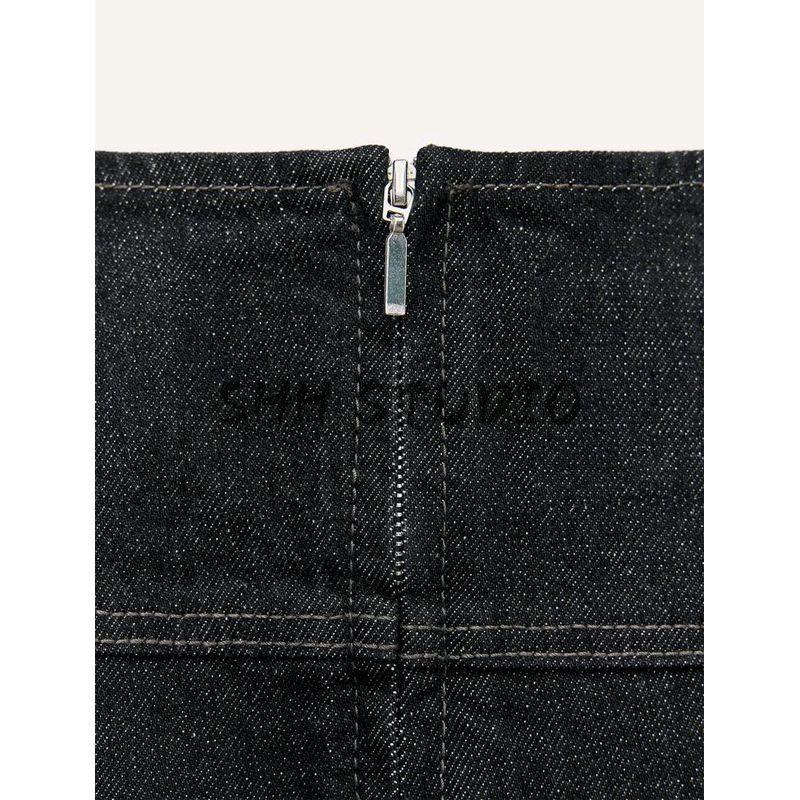 Spring New Women's Clothing Fashion Wind Cotton Blend Denim Effect Short Temperamental Dress 4365383