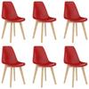 Day and Night - Day and Night Dining Chairs 6 Pcs Red Plastic