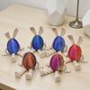 Easter Egg Figurine with Articulated Legs 3D Printed Movable Joints Rabbit Ear Egg Fidget Toy Holiday Party Decoration Ornament