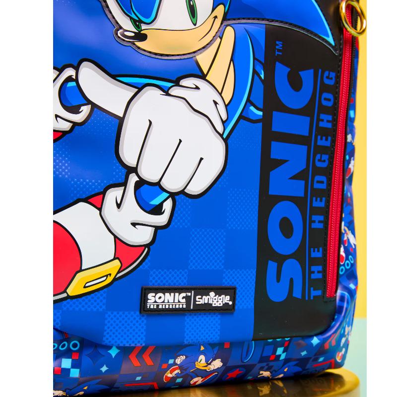 Smiggle Australia Sonic Cartoon Large Waterproof School Backpack for Kids