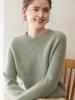 Ribbed Cashmere Round Neck Women's Short Pullover Sweater - Solid Color Loose Knit Top