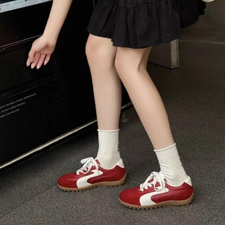 Leather Casual Sports Board Shoes, Little White Shoes, Outdoor Running, Mountaineering, Tourism, Soft Sole, Thick Sole, German Training Forrest Gump S