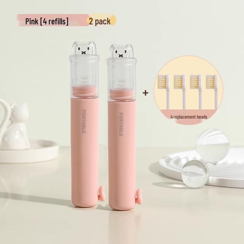 Portable 2-in-1 Toothbrush & Toothpaste Set with Holder - Essential for Travel and Business Trips, Soft Bristles