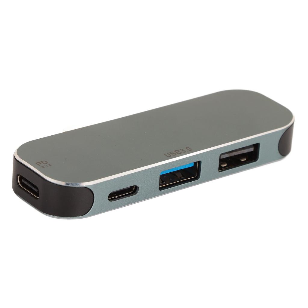 Type C Hub PD Charging Port 5 In 1 Hot Plug Function Silver Aluminum Alloy USB C Hub Multiport
