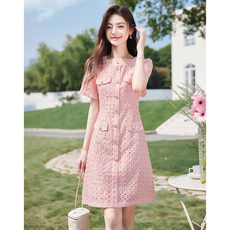 Women's Elegant A-Line Short Sleeve Midi Dress