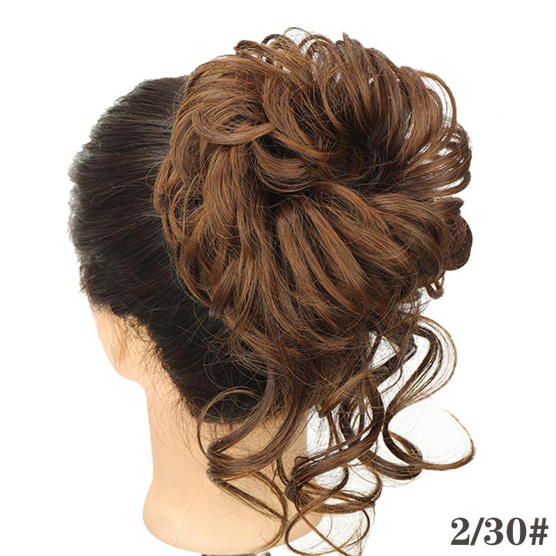 Synthetic Hair Chignons Messy Scrunchies Elastic Band Hair Bun Straight Updo Hairpiece Hair Extension for Women