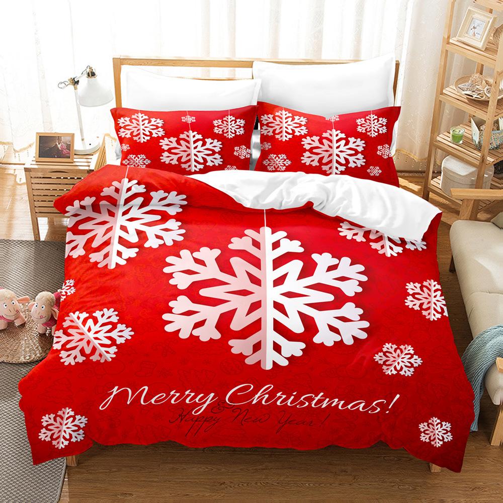 Christmas 3D Digital Printing Three-Piece Set, Christmas Letter Making Bedding Kit