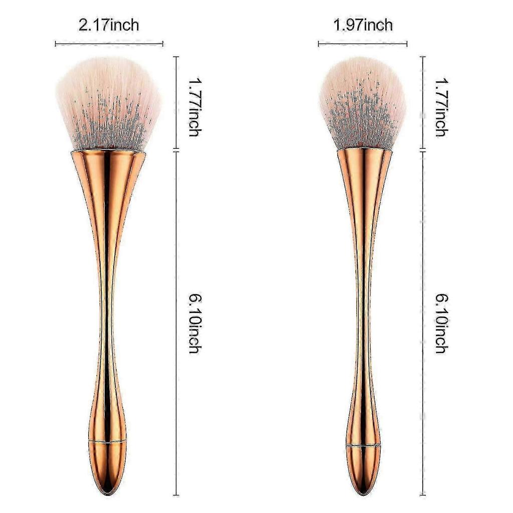 2 Pieces Large Powder Brushes, Soft Fluffy Makeup Brushes (rose Gold) 25-26