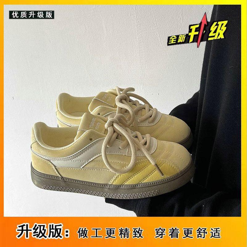 Round Head Shoes Women's Shoes Spring New Retro Board Shoes Niche Non-collision Shoes