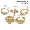Retro Punk Exaggerated Open Finger Rings for Women Men Geometric Gold Silver Color Knuckle Joint Ring Set 2025 New Jewelry Accessories
