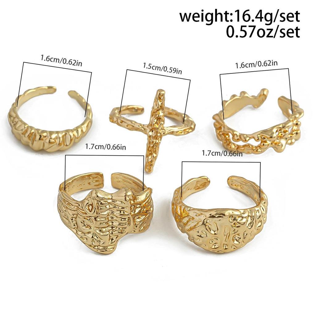 Retro Punk Exaggerated Open Finger Rings for Women Men Geometric Gold Silver Color Knuckle Joint Ring Set 2025 New Jewelry Accessories