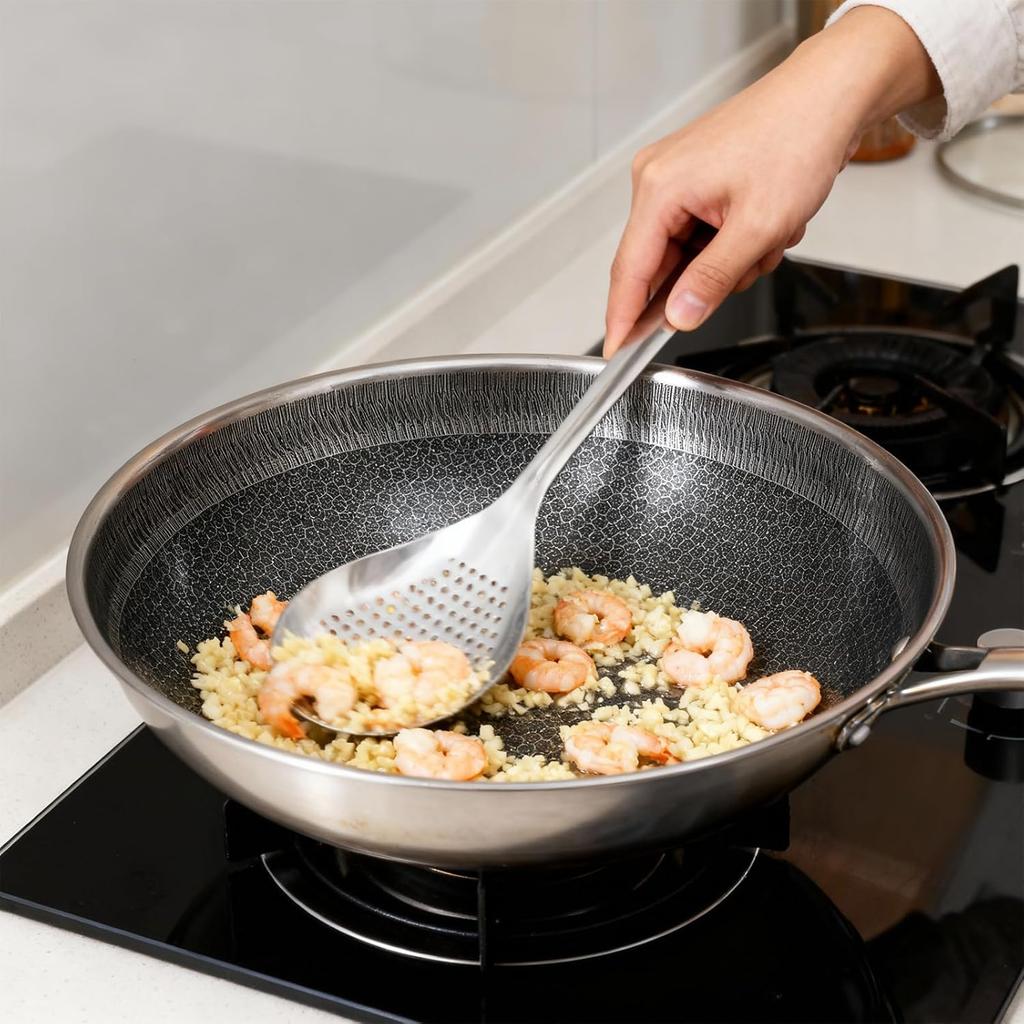 Stainless Steel Colanders Spoon Long Handle Food Strainers Spoons Frying Skimmer Spoons Cooking Tools Kitchen Dining Utensils