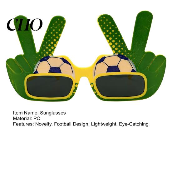 Football Fan Sunglasses Theme Sunglasses, Lightweight Events Glasses, Funny Peace Gesture Women Stadium for Men Fans Game Day Photos Unisex