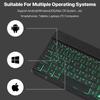 Russian Backlit Bluetooth Keyboard and Mouse, Compatible with iPad, Phones, Tablets, featuring Spanish and Arabic Layout with Seven-Color Lighting.