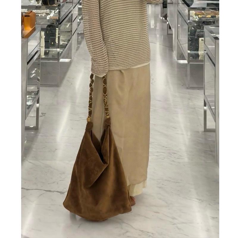 Retro Frosted Cowhide Tote - Large Capacity, Casual Single Shoulder Bucket Bag