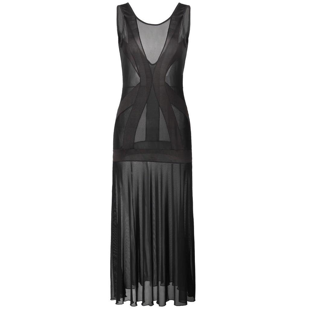 S-6XL Plus Size European & American Sexy Splicing Suspender Long Lingerie Dress