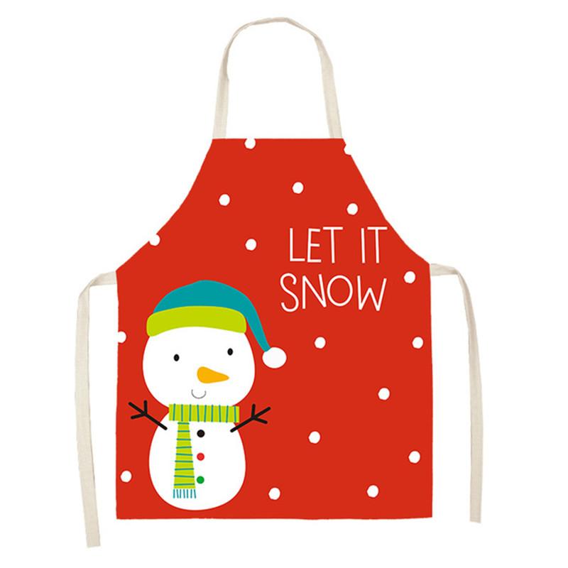 Linnetryckt förkläde jultomten kök kvinnor förkläde ärmlöst förkläde barn vuxna städverktyg för hem
