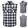 Shirt Vest Fashion Sleeveless 3D Cutting Casual Vest Men Plaid Print Waistcoat Top Men Vest Male Clothing