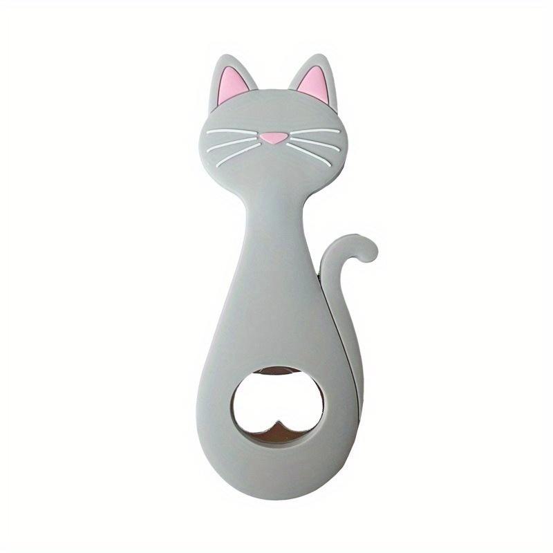 1pc Magnetic Refrigerator Bottle Opener Cartoon Beer Bottle Opener Cat Magnetic Refrigerator Decoration Fridge Magnet Opener серый