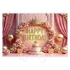 Pink Birthday Theme Party Decoration Backdrop Cloth - Party Decoration Scene Background Wall Hanging