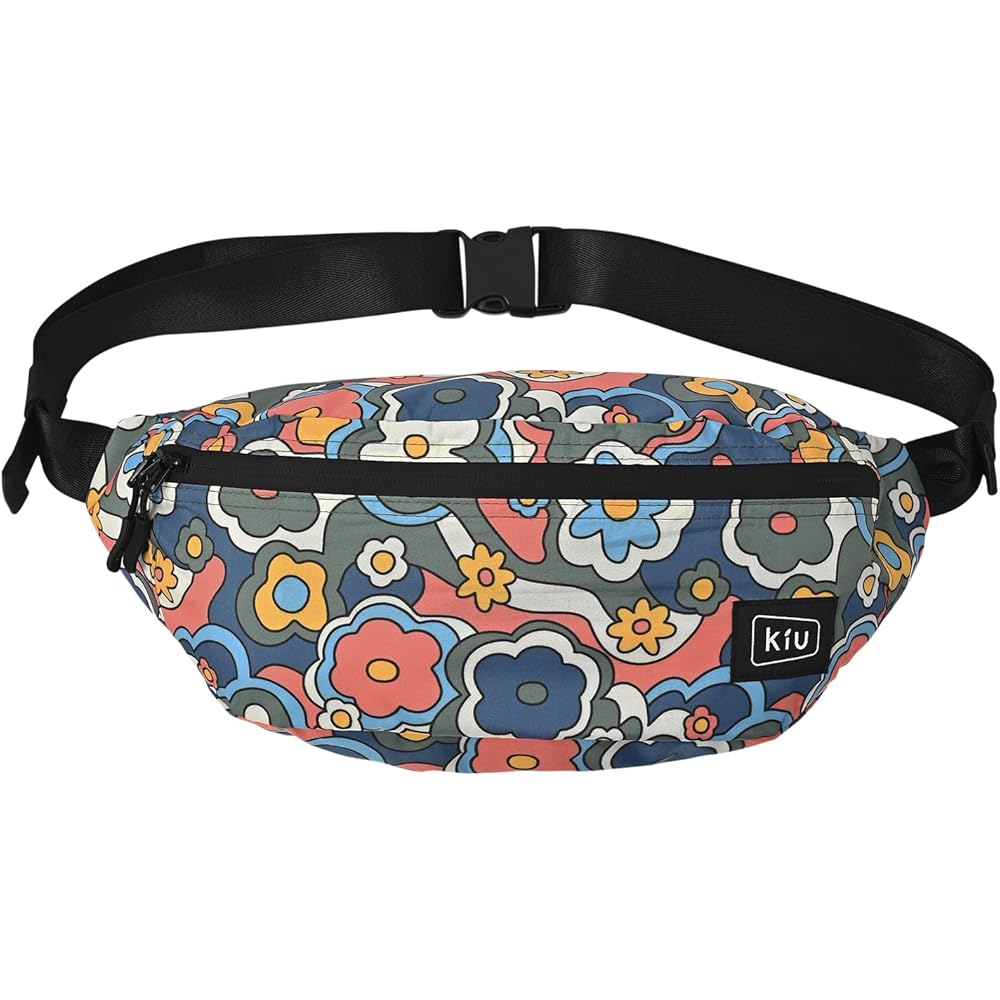 

KiU Waterproof Body Bag Large Capacity Multi-Pocket Outdoor Waist Shoulder Bag Happy Flower Design