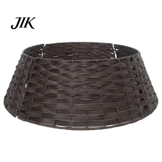 Christmas Tree Collar Handwoven Rattan Collar, Natural Brown Base Skirt, Decorative Indoor Ornament Wicker Stand Cover for Home Office Floor