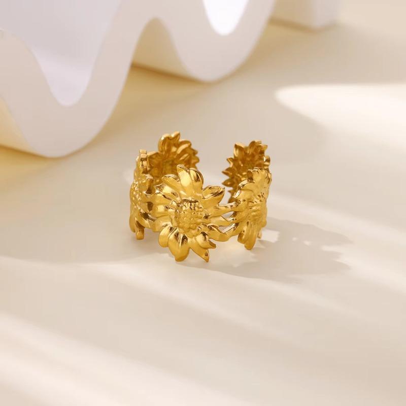 New fashionable geometric high-end versatile ring cold wind design simple belt buckle personalized trendy cool female ring