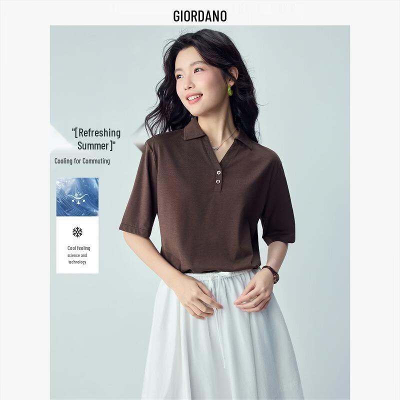 Giordano Women s Cool-Tech V-Neck Polo Shirt L