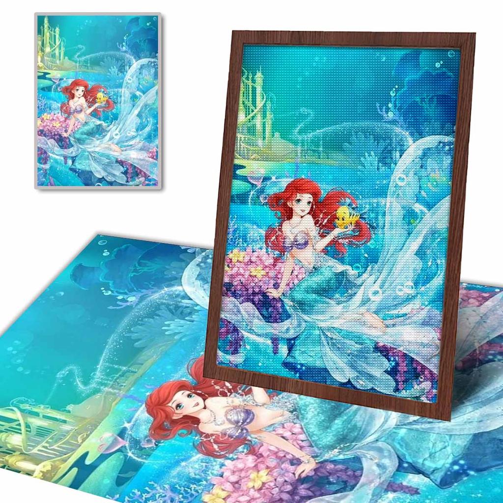 5D Diy Diamond Painting Lovely Mermaids and Little Fish Full Drill Rhinestones Mosaic Embroidery Handmade Products Home Decor Gift
