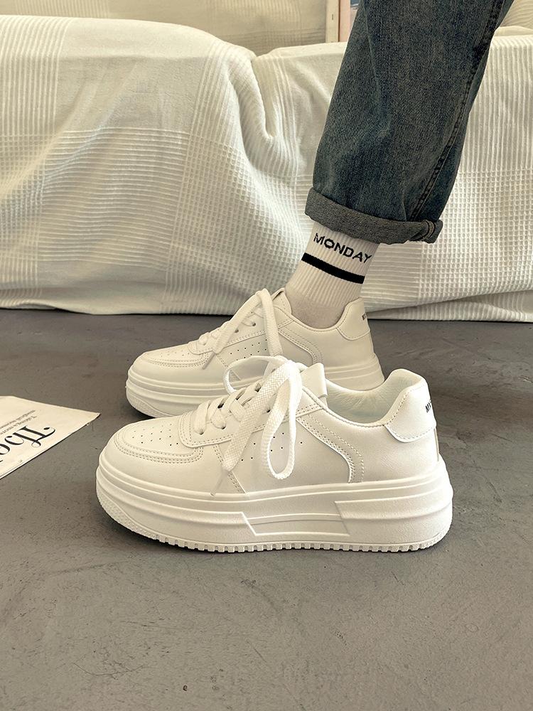 Comfortable Platform White Shoes Women's Autumn and Winter Increase Ins Tide 2025 New Versatile Casual Sports Shoes Running Board Shoes