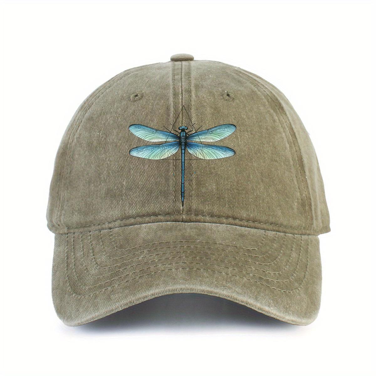 

Хлопковая Бейсболка с Принтом Стрекозы, Унисекс, Повседневная, Регулируемая, Летняя, Защита от Солнца One Size