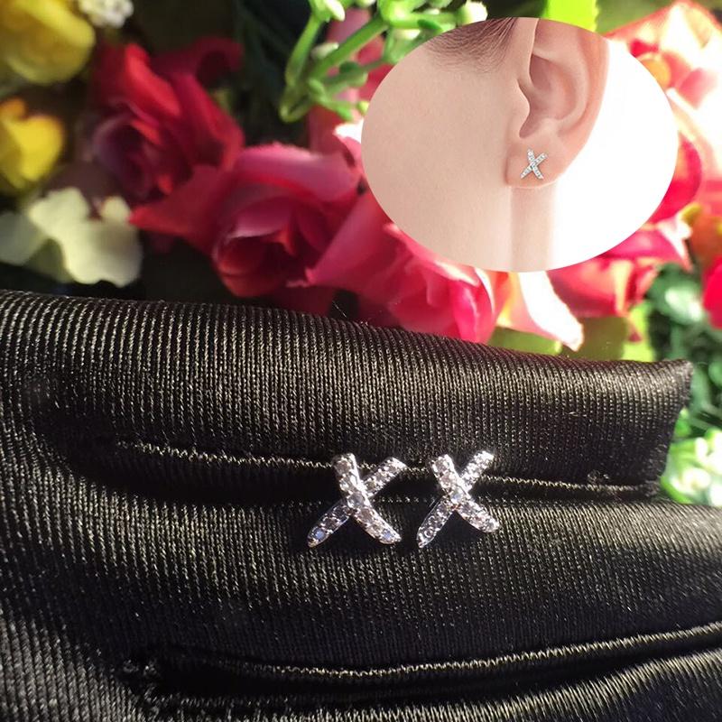 Trendy Geometric Crystal Stud Earrings For Women Wholesale Fashion Jewelry