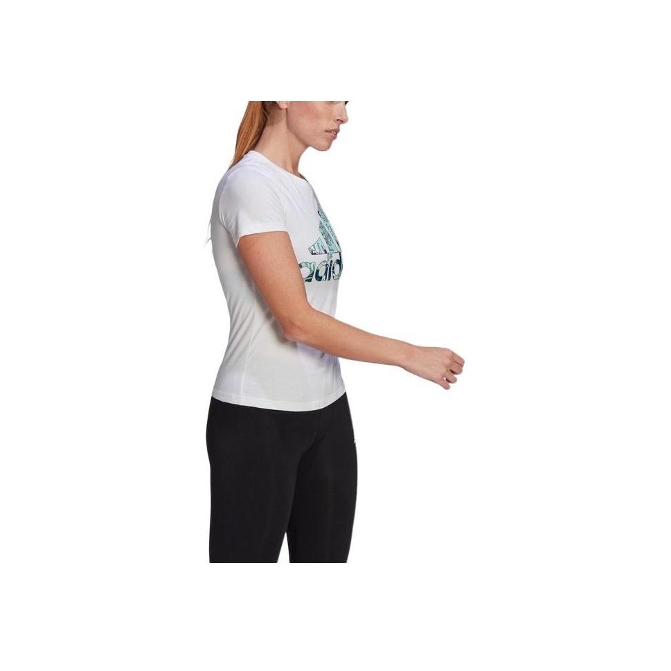 adidas Large Logo Sports Fitness Short Sleeve T-Shirt Women Tops White GL6845