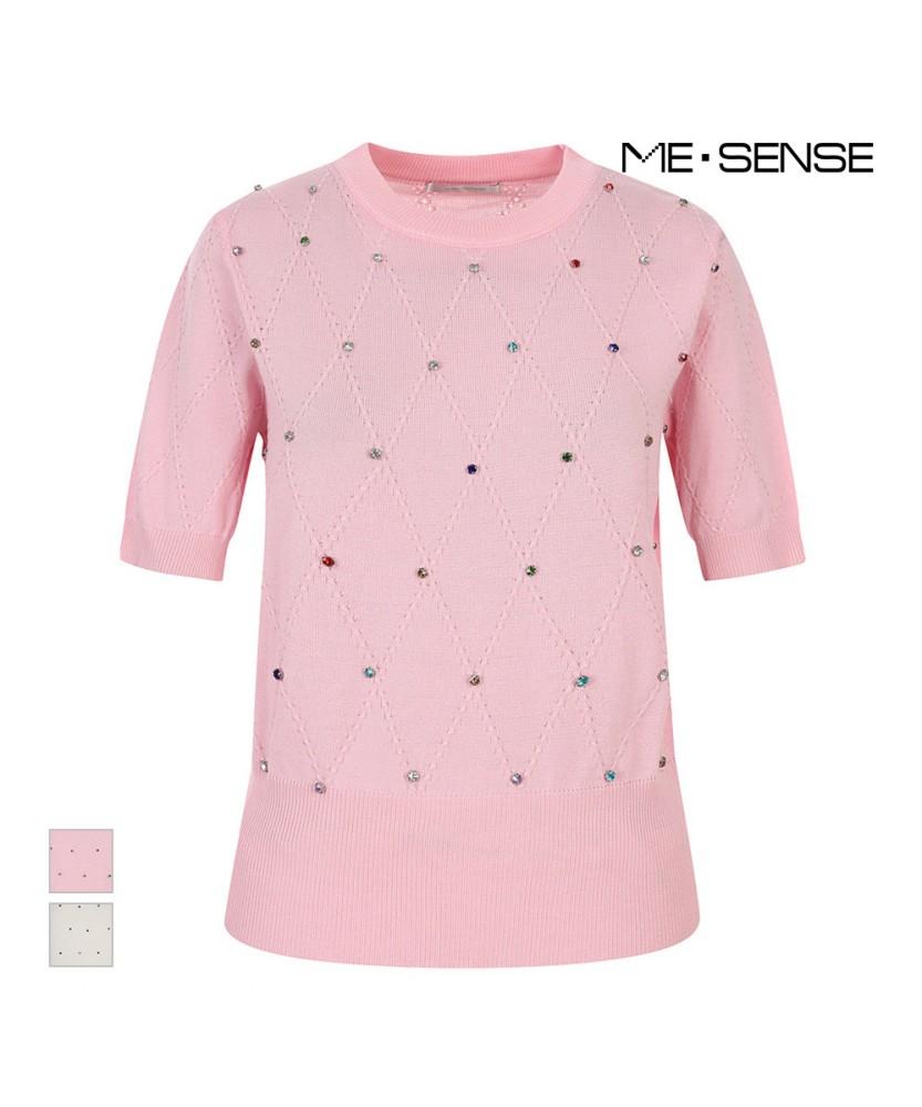 MESENSE Diamond Cubic Embellished Knit_Mb45Knmg09Z