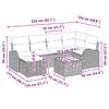 7 Piece Grey Poly Rattan Sofa Set with Cushions and Storage