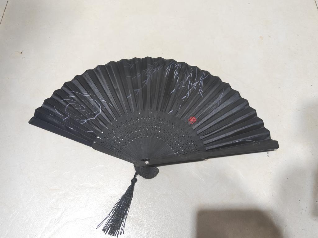 1pc-Multi-colored Hand Folding Fan, Bamboo Folding Fan, Hand Folding Fan for Church Wedding Gifts, Party Discount